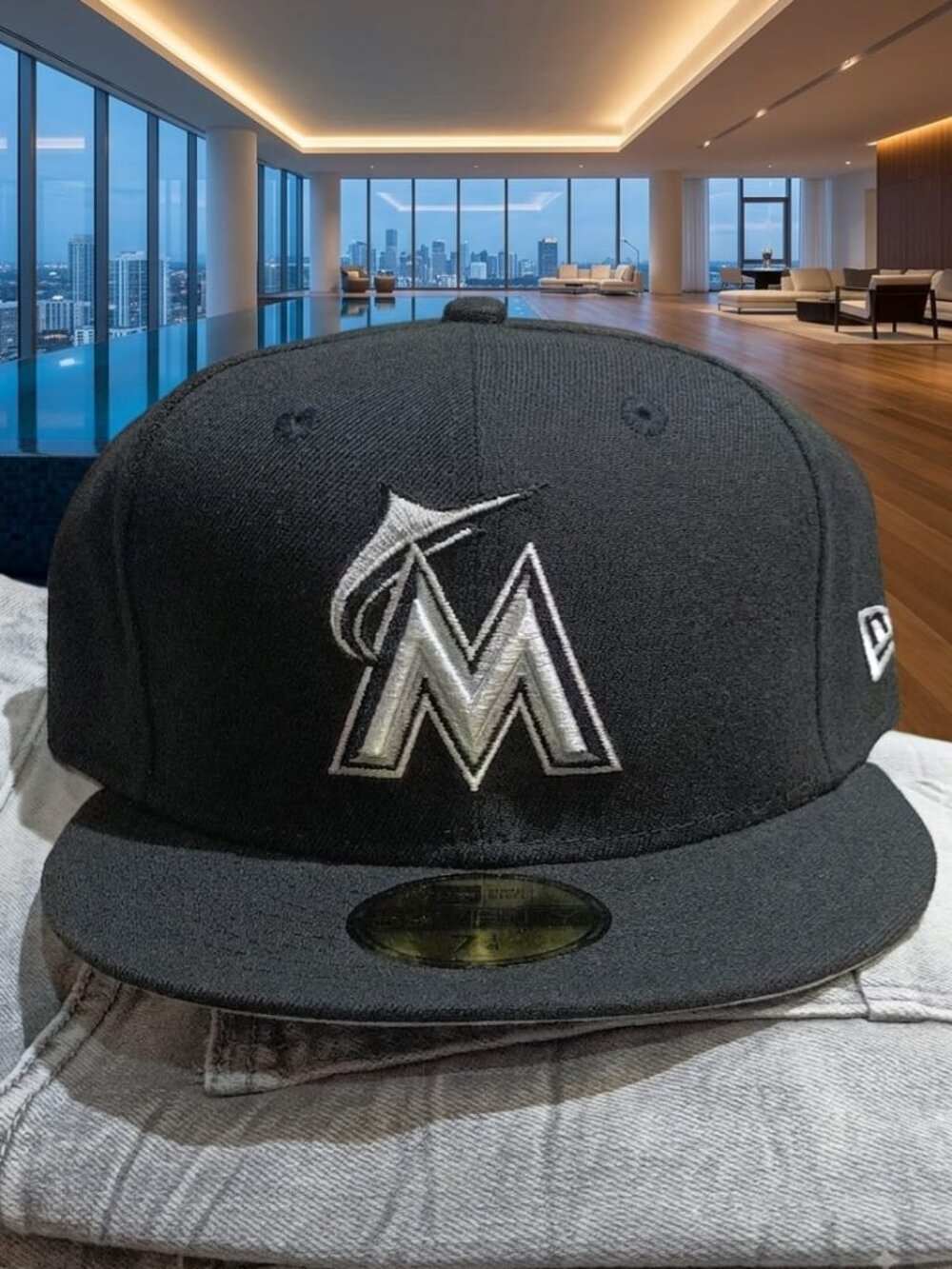 Men's New Era Black Miami Marlins Basic 59FIFTY Fitted Hat